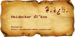 Heidecker Ákos névjegykártya
