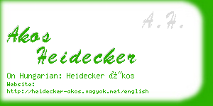 akos heidecker business card